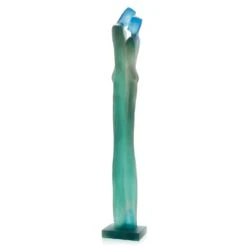 Le Départ Daum Laurence Bonnel -Magasin De Verrerie À Domicile sculpture depart bleu vert daum france