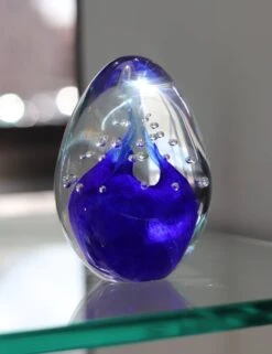 Sulfure Oeuf Bulle Cristal Bleu -Magasin De Verrerie À Domicile sulfure cristal