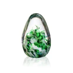 Sulfure œuf Cristal Vert Lehrer Lorraine -Magasin De Verrerie À Domicile sulfure presspapier cristal de lorraine vert lehrer