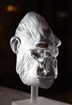 Tête De Gorille Poli Pâte De Cristal Par Loïc Ortega -Magasin De Verrerie À Domicile tete de gorille polie verre