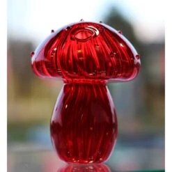 Vase Champignon Verre Rouge -Magasin De Verrerie À Domicile vase champignon verre rouge