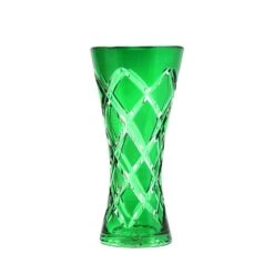 Vase Doublé Couleur Vert Cristal De Paris