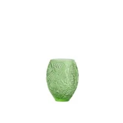 Vase Feuilles Lalique -Magasin De Verrerie À Domicile vase feuille vert lalique
