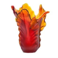 Vase Magnum Tulipe Ambre Foncé Daum
