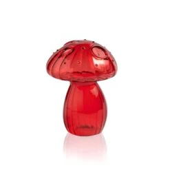 Vase Champignon Verre Rouge
