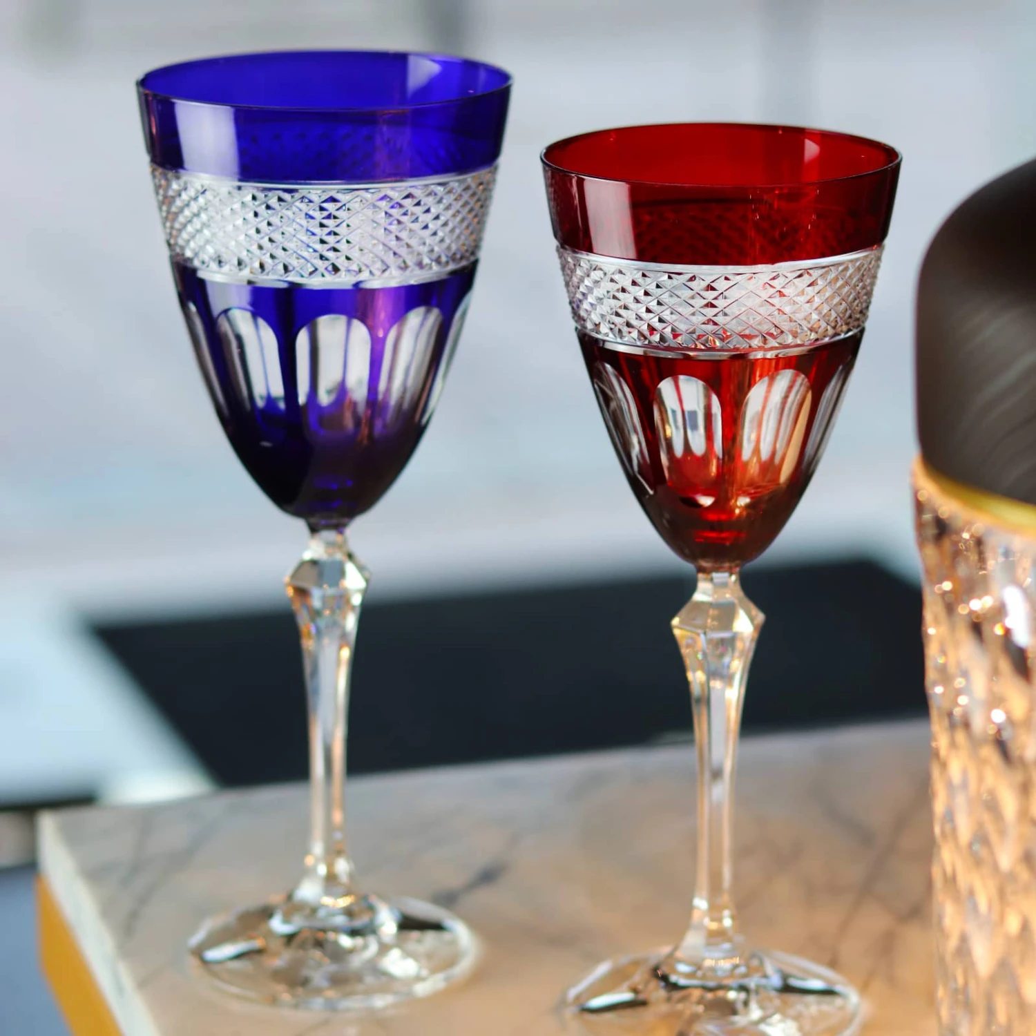 6 Verres Cristal Couleur Mireille N°3