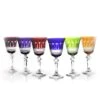 6 Verres Cristal Couleur Yvan